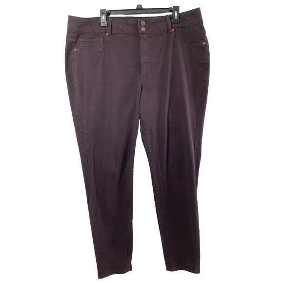 Maurices High Rise Jeans Womens Size 22W Deep Purple Stretch Skinny Casual - Picture 1 of 11